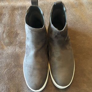 Steve Madden high wedge sneakers.